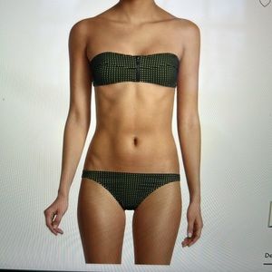 Sundek Black and neon yellow “Waimea” bandeau bikini size 40 EU, 4 US NWT